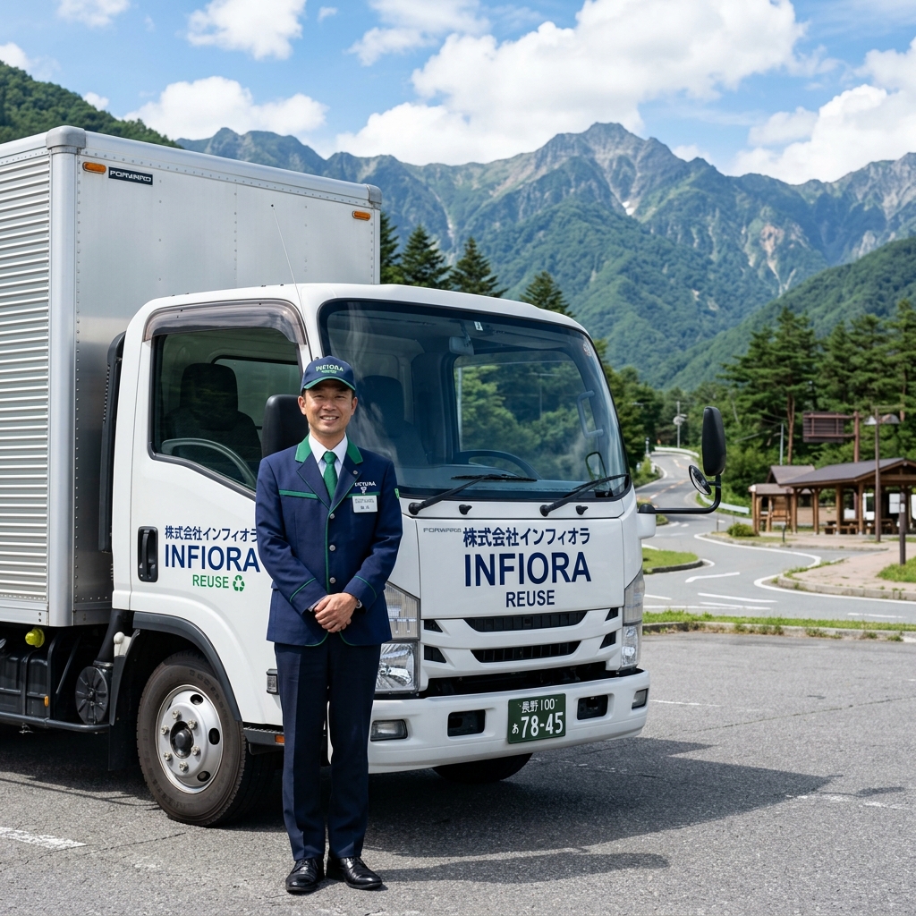 INFIORA自社トラックとスタッフ