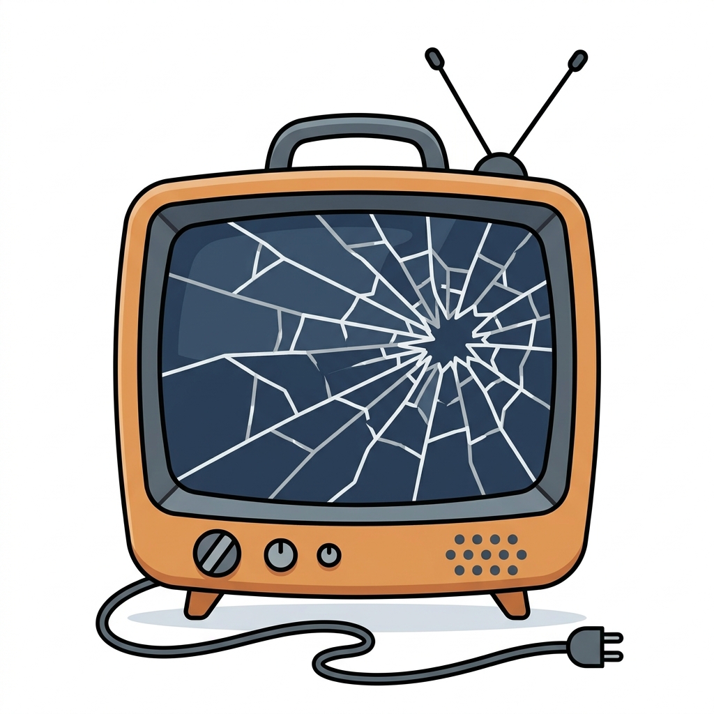 画面が破損したTV